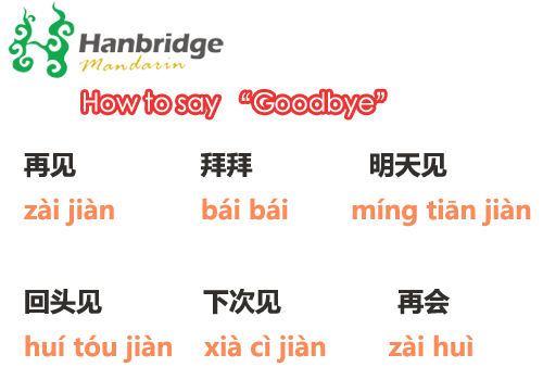Goodbye in Chinese